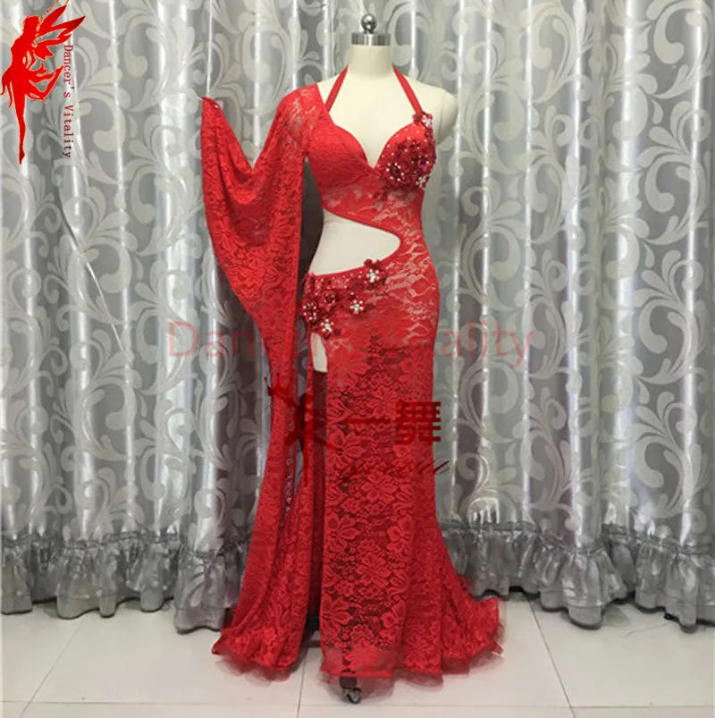 

Lady Performance B/C cup S/M/L clothes Women luxury dance dress bra and lace long dress 2pcs latin dance/ballroom dance dresses