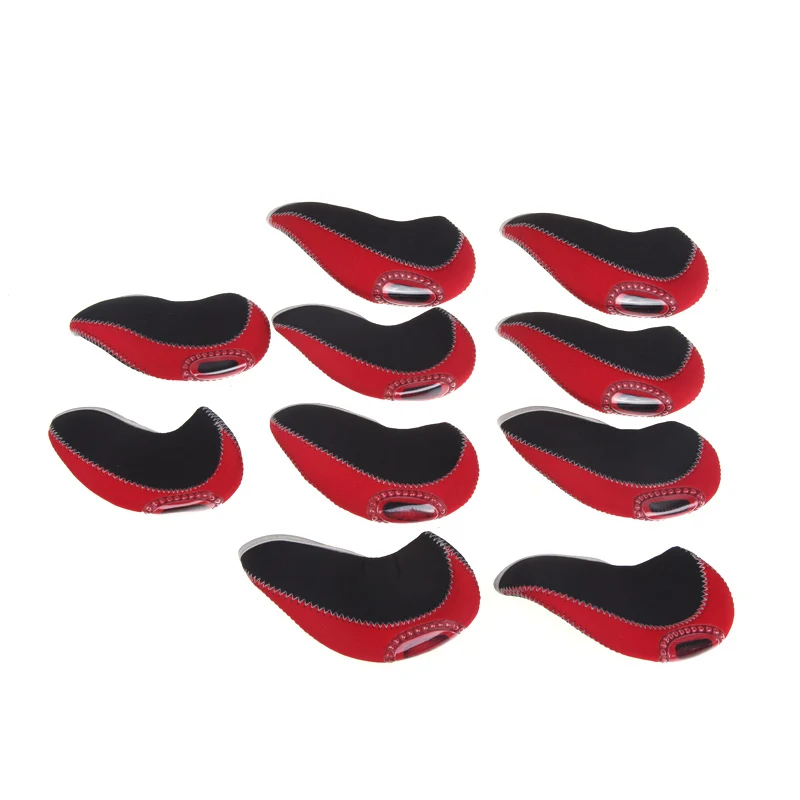 Set of 10 Red Neoprene Golf Club Head Cover Wedge Iron Protective Headcovers Wedgeswedge shoes
