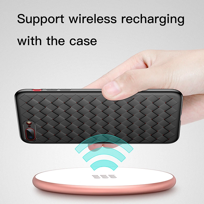 Funda de silicona suave de lujo Baseus para iPhone 7 7 Plus X Fundas ultrafinas de TPU funda protectora para iPhone 8 8 Plus Coque cubierta