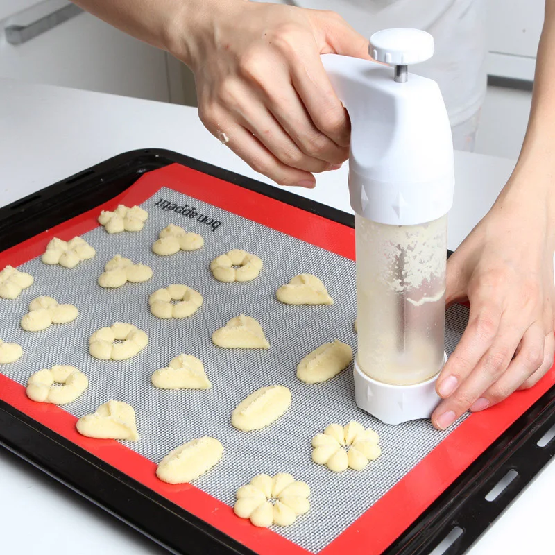 18 Disks Cookie Press Machine Tool Sugar Paste Sugarcraft Tool Extruder Cake Decoration For Kitchen
