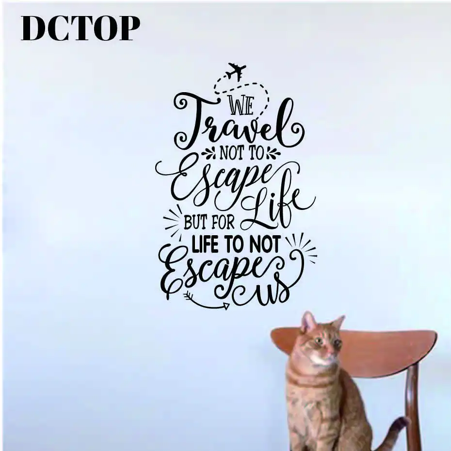 DCTOP Creative Decal Travel Letters Quote Vinyl Wall Sticker Removable  Unique Wall Decor For Living Room Bedroom Home Decor (1)