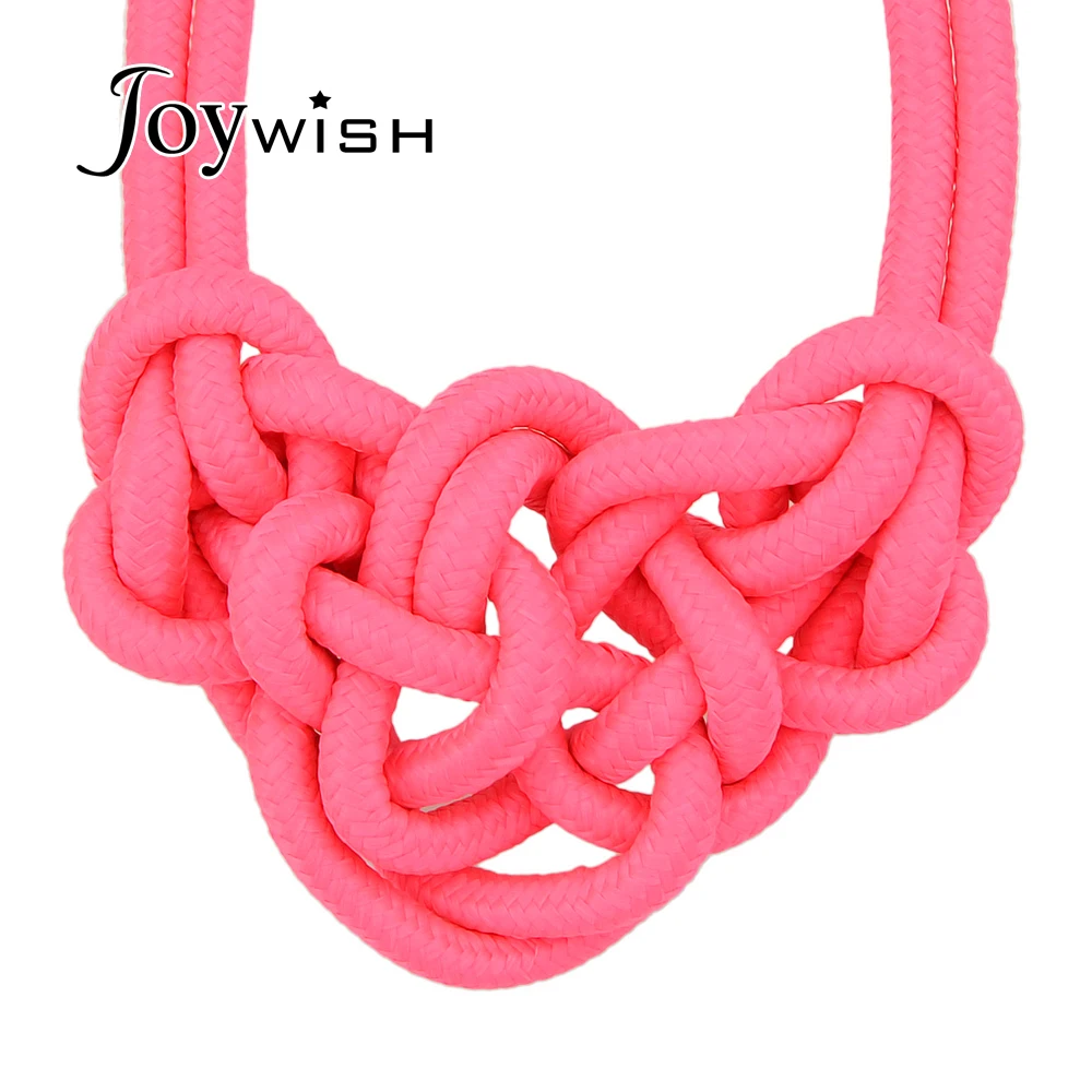 Knitted Rope Nylon Neon Necklace Collar Necklace For Women Cheap