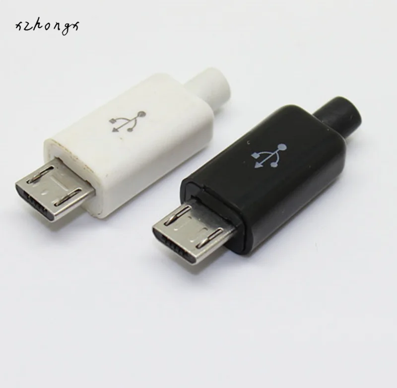 XNWY Black Male 5P Micro USB Connector Adapter Kit USB