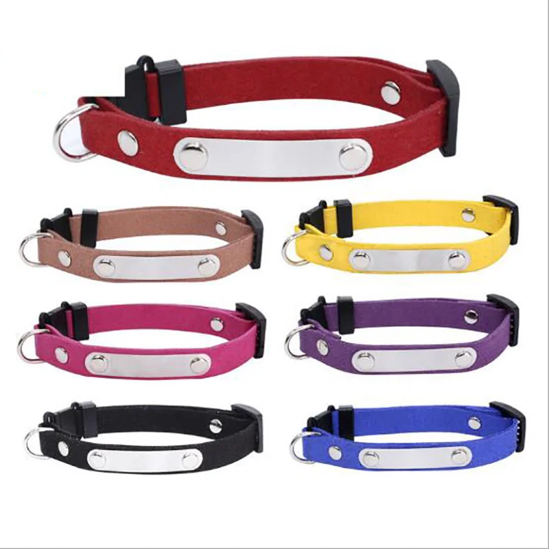 Venxuis Personalized Leather Cat Dog Collars With ID Tag Free Engraving Pet Collar Custom Metal Buckle Name Puppy | Дом и сад