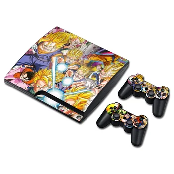 

free drop shipping Removable skin sticker for ps3 slim with console skin and two wireless controllers skin#TN-P3Slim-3340