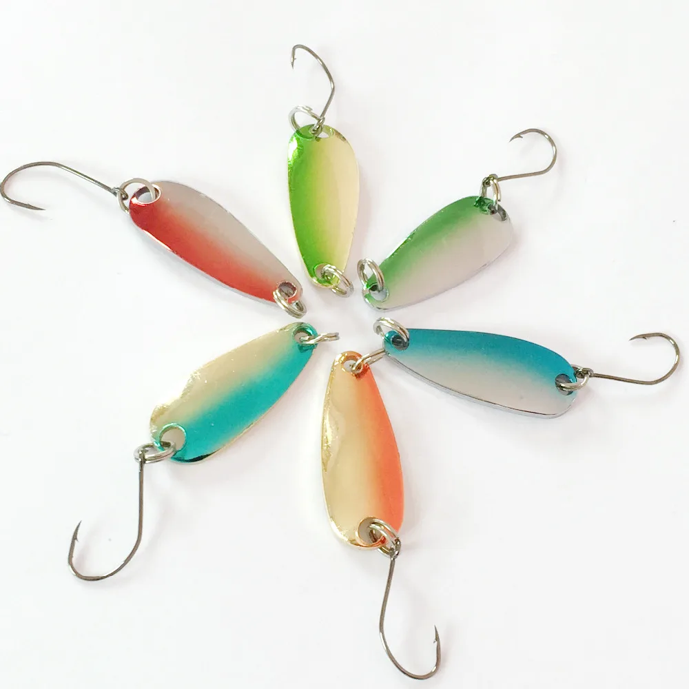 200pcs Metal Fishing Spoon Lures Hard Bait 2.8cm 3g Spinner Spoon Jigging Bait Fishing Tackle