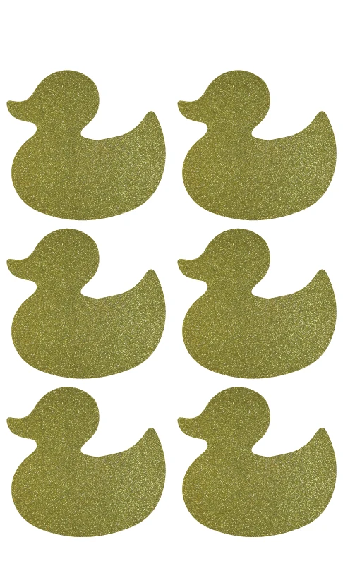 3.8x3.5 см Rubber Duck золотистые блестящие наклейки этикетки