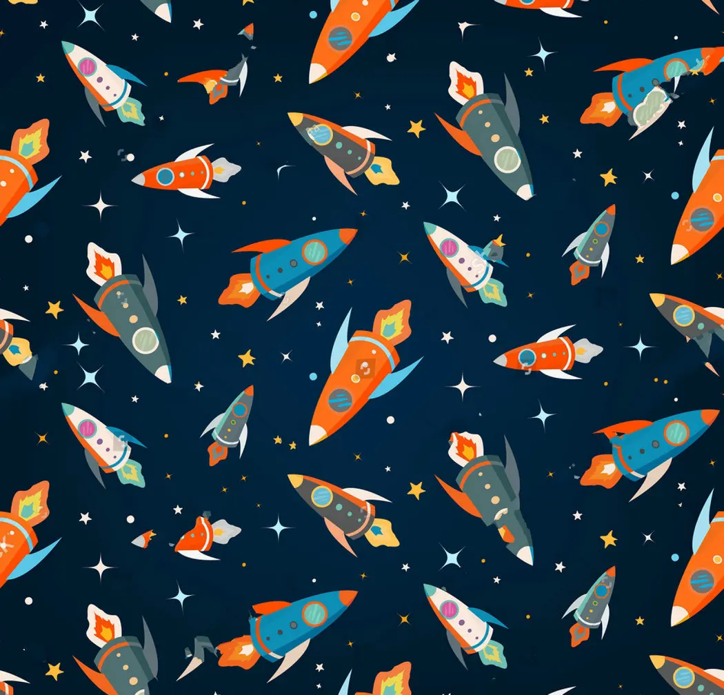 

outer space party colorful rockets stars theme backdrops Vinyl cloth High quality Computer print birthday background