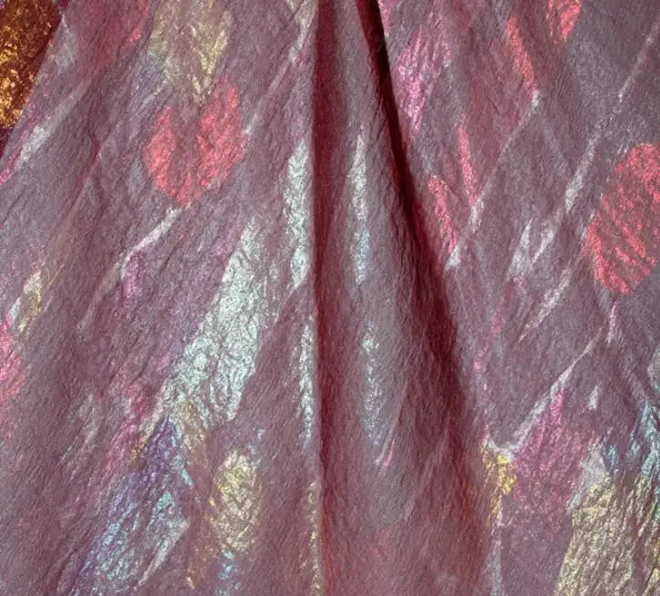 Шифоновая ткань, бронзовая Струящаяся ткань, блестящая ткань, бронзовая ткань для костюмированной вечеринки, 1 м/лот - Цвет: dark Pink