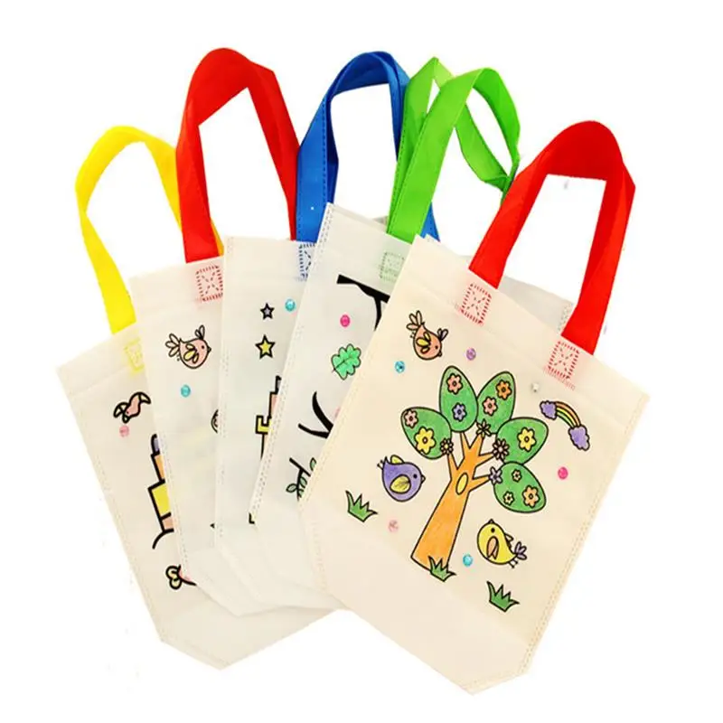 Diy Graffiti bolso de mano dibujo No tejido bolsa de embalaje juguetes Educativos para niños Rinquedos Educativos niños regalo