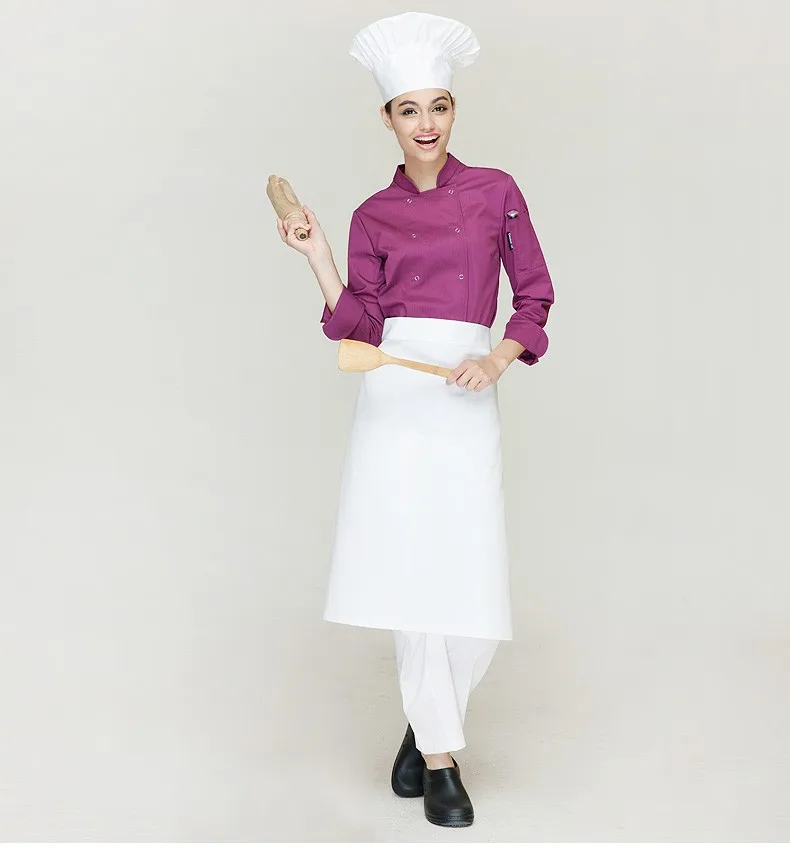 Цветной шеф повара пальто для будущих мам женские Уникальные chefwear Западная кухня куртки для поваров Великобритании отель униформа для