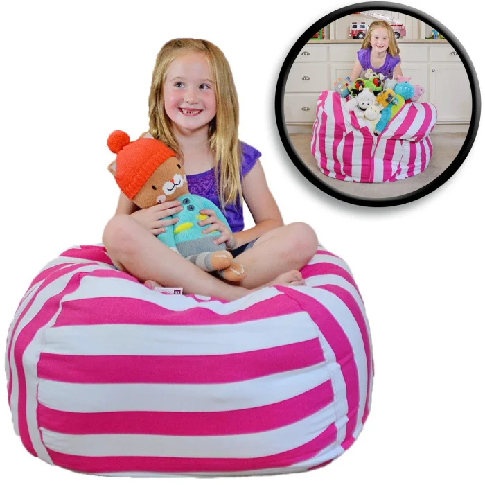 7 цветов набивная коробка животные Кресло-мешок, фасоль | Премиум детское плюшевое решение для хранения игрушек | доступно в 6 моделях - Цвет: rose 18 inches