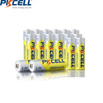 

16PCS PKCELL AA battery 2600Mah~2800mah 1.2V NI-MH AA Rechargeable Batteries Battery 2A NIMH batteria