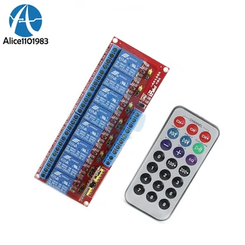 

DC 12V 8 Channel Multi-function Remote Control Infrared Relay Module With Dual Trigger Two-way Driver IC Module