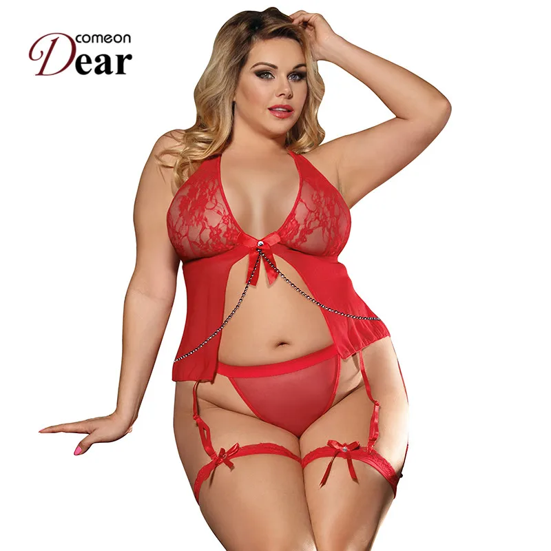 

Comeondear RA7356 Baby Dolls Women Plus Size Lace Lingerie Erotic Clothing Intimo Donna Sexy Hot Transparent Erotica Lingerie