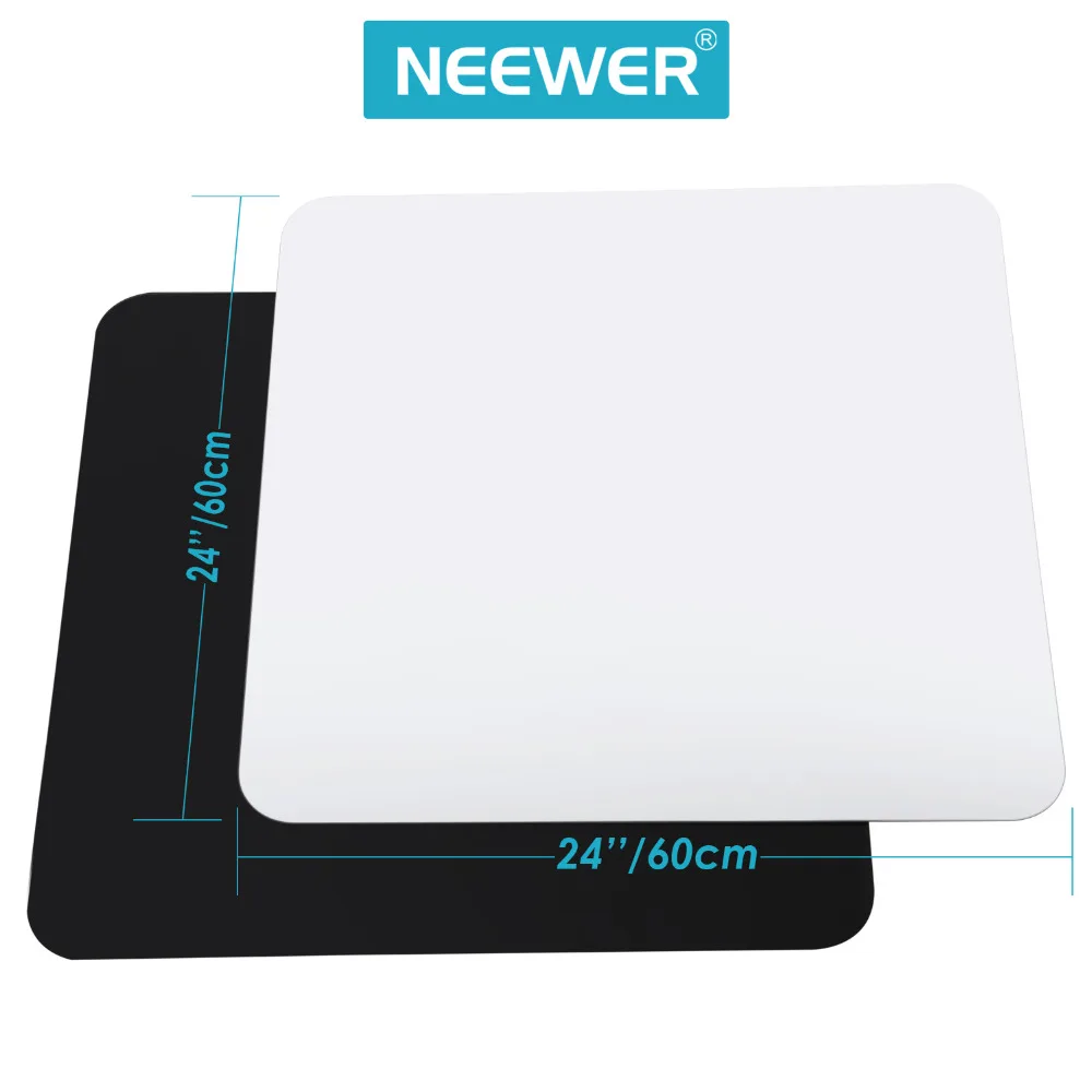Neewer 24x24 дюймов/60x60 см акриловый белый и черный отражающий дисплей стол фоновые доски для продукта настольная Фотостудия
