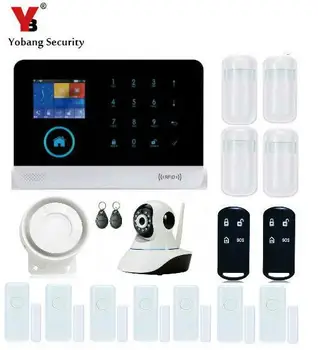 

Yobang Security-Wireless Alarmsystem Remote APP Control WiFi Home Alarm System RFID Wireless GSM Home Security With IP Camera