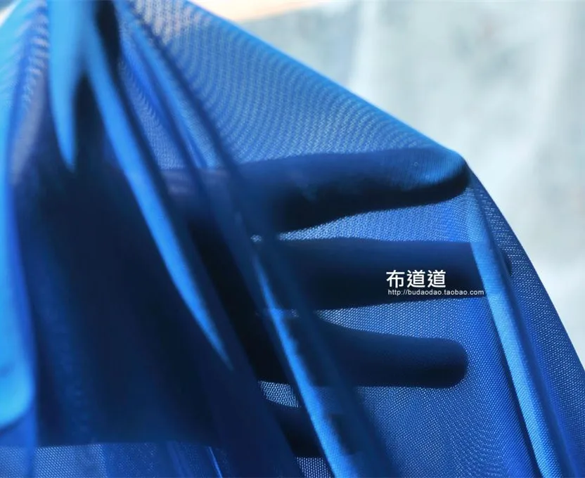 

160CM *50CM blue 4 way stretch nylon mesh fabric soft birdeyes lining underwear stockings skin color knit mesh material