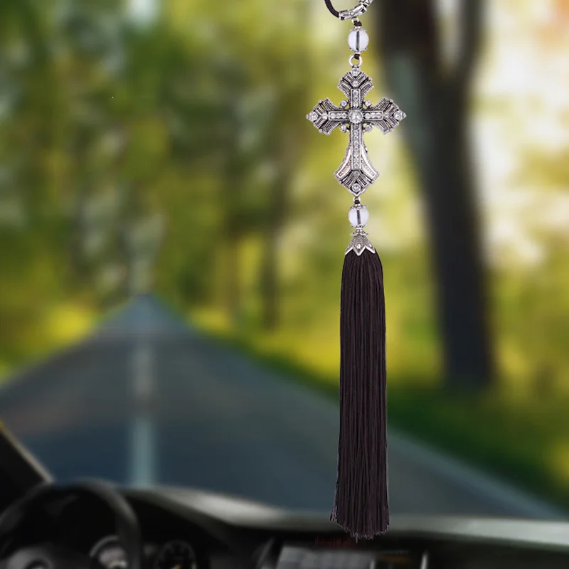 Автомобильный кулон крест Иисуса христианского автомобиля зеркало заднего вида подвесной Автомобиль Стайлинг авто украшение автомобиля украшения автомобильные аксессуары