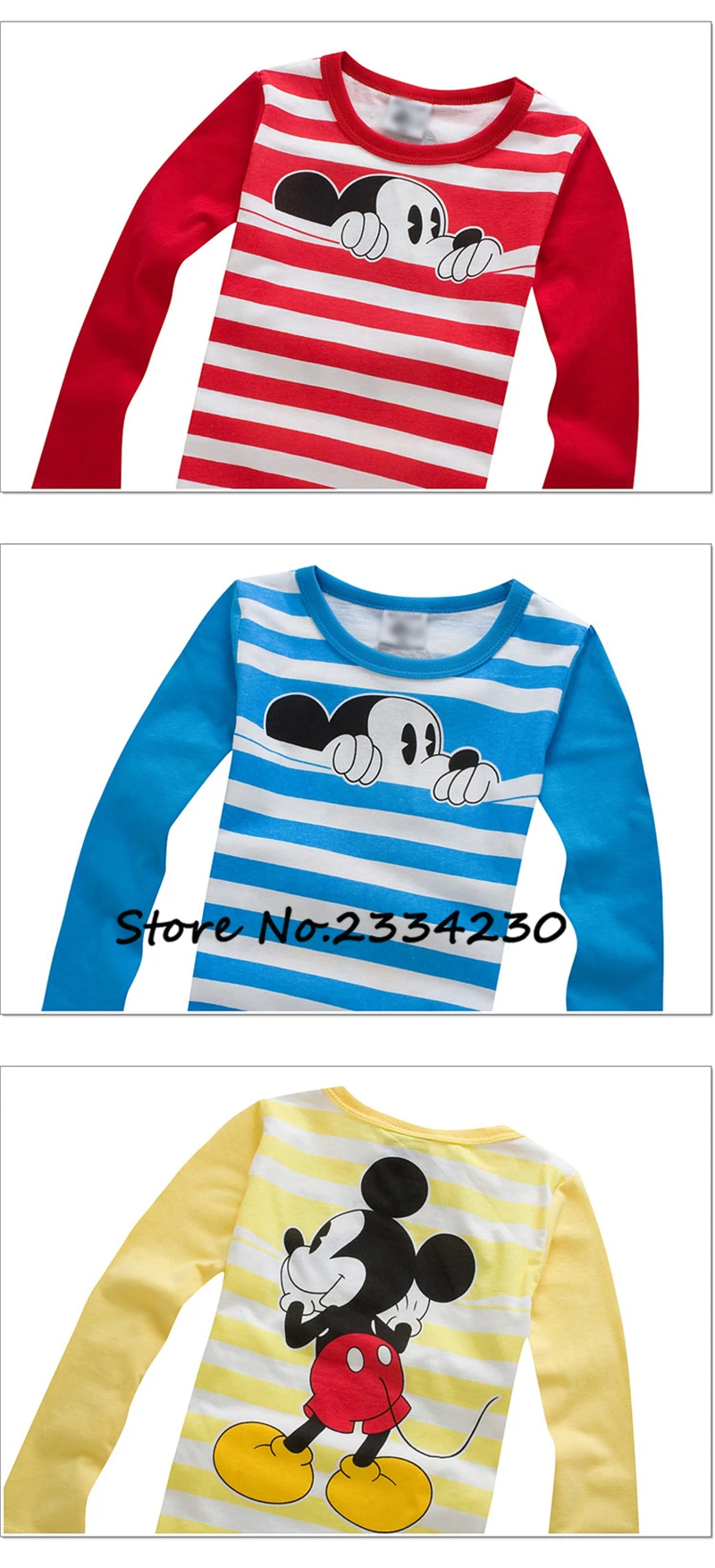 Футболка из хлопка с принтом «Дисней» весенне-Осенние футболки с длинными рукавами и рисунком Микки Мауса для мальчиков и девочек, повседневные футболки, детская одежда