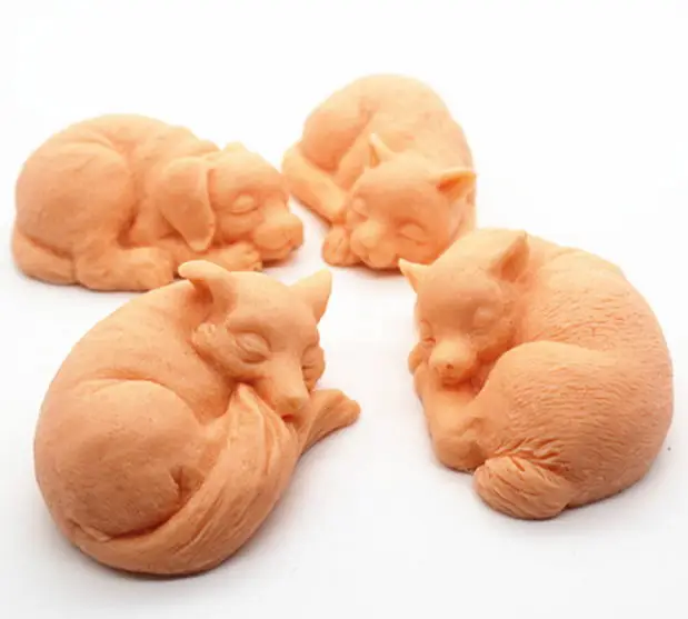 

Mold Silicone Animals Dog In Sleeping Cat Soap Molds Handmade Fox Soaps Making Molds Silicone Forms Deer Aroma Stone Moulds PRZY