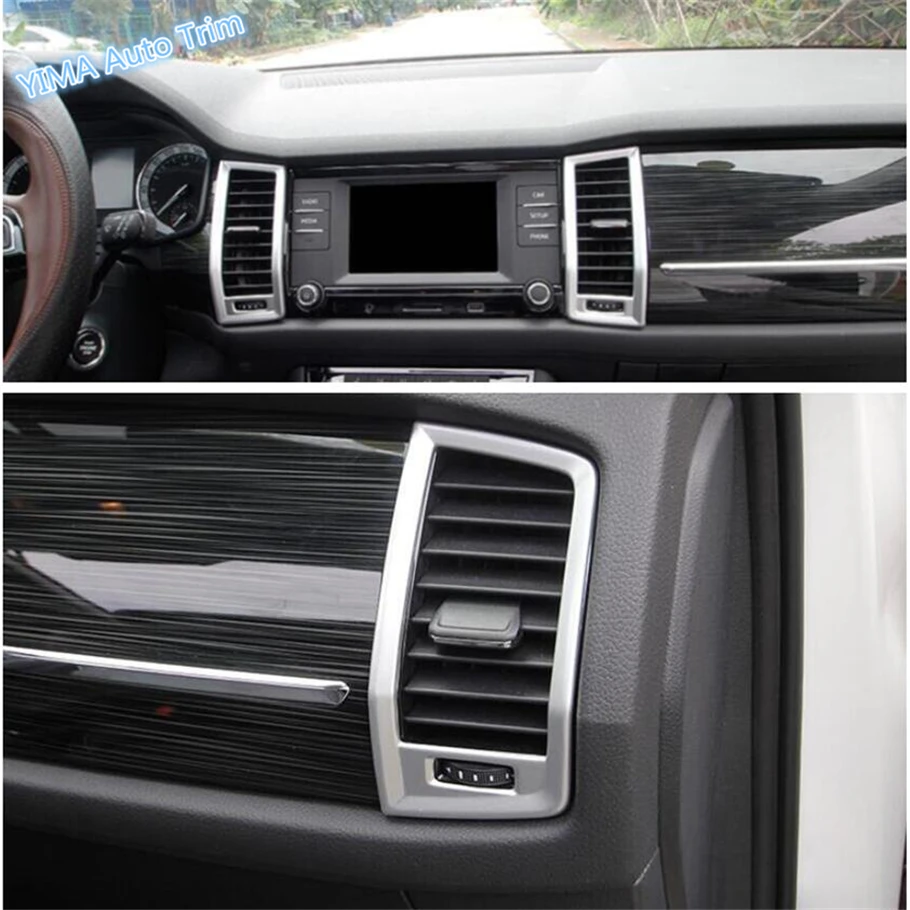 

Lapetus Auto Styling Dashboard Air Conditioner Outlet Vent Cover Trim Fit For Skoda Kodiaq 2017 2018 2019 Matte Carbon Fiber ABS