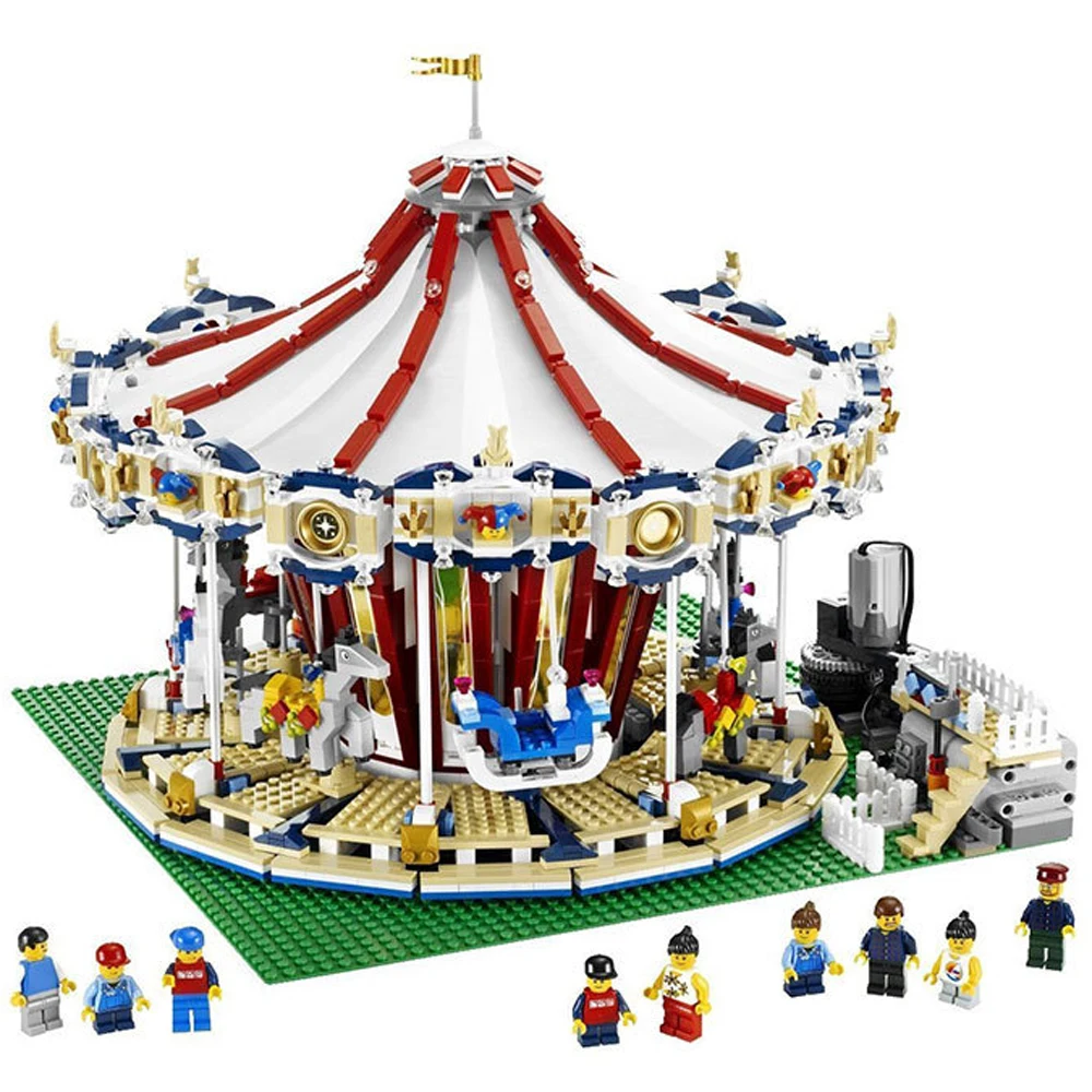 

Presale Lepin 15013 City Street Creator Carousel Model Building Kits Minifigure Blocks Toy Compatible to 10196 Birthday Gift Toy