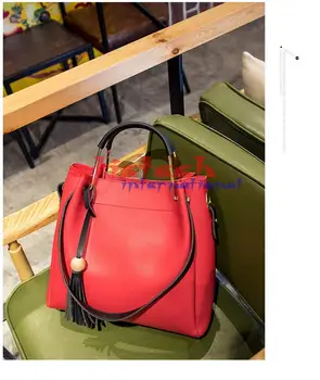 

by dhl or ems 10pcs bucket fashion big bags top handle new high quality tassel handbag shoulder crossbody vintage women bag
