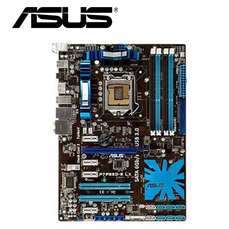 Материнская плата Asus LX для настольных ПК материнская P55 разъем LGA 1156 i3 i5 i7 DDR3 16 ГБ ATX