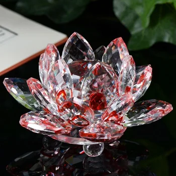 

Quartz Lotus cristal Crafts Glass Flower Miniatures Paperweight Fengshui Ornaments Gift Home Decoration Accessories Souvenir