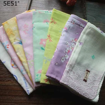 

Women Men hand wiping cloth double yarn / handkerchief flower printed 34*85cm/Many Uses