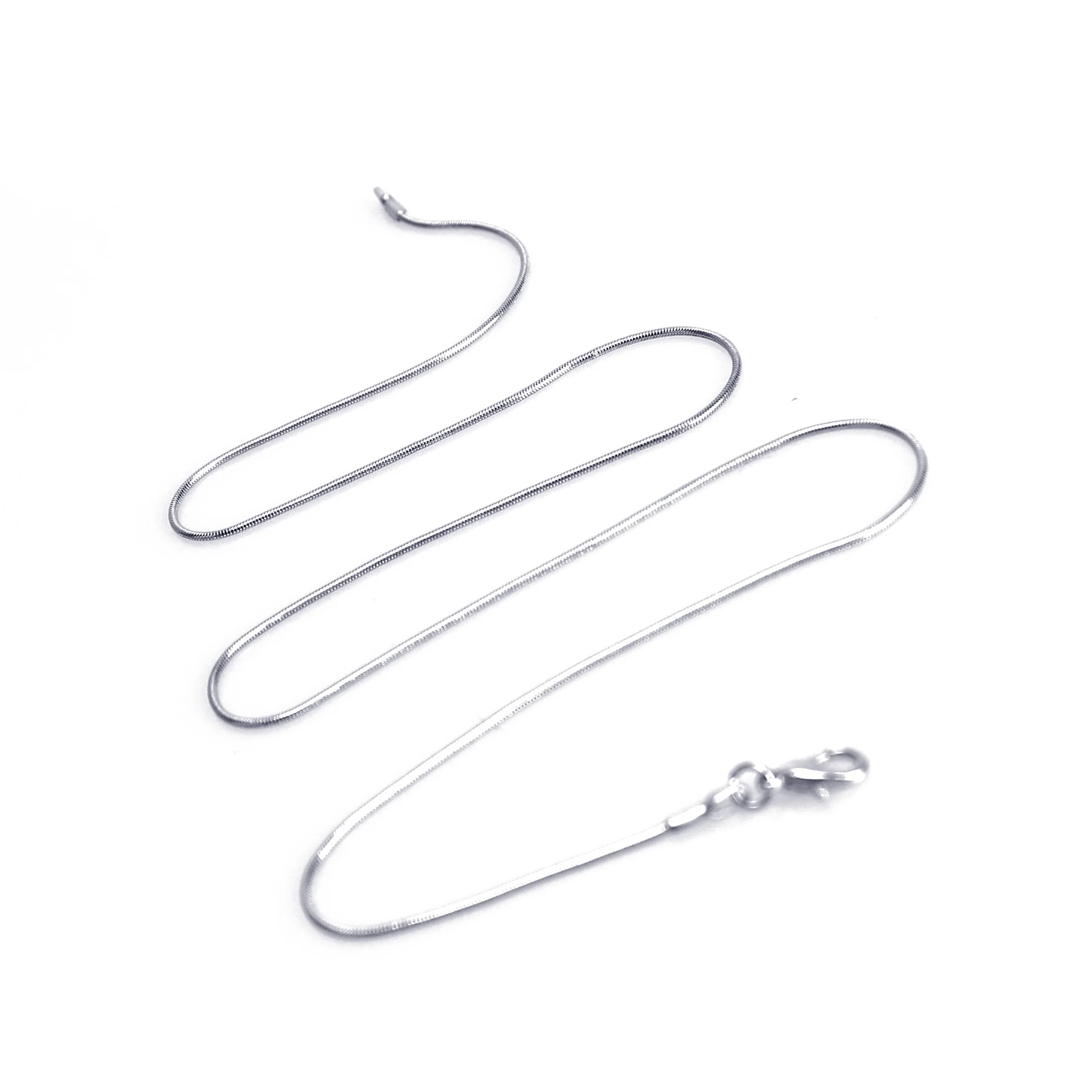 

1mm 40-95cm Silver Plated Copper Snake Chain Necklace Choker Necklace for DIY Jewelry