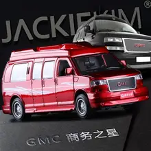 High quality high simulation 1 32 alloy pull back car Cadillac GMC General Business Star MPV