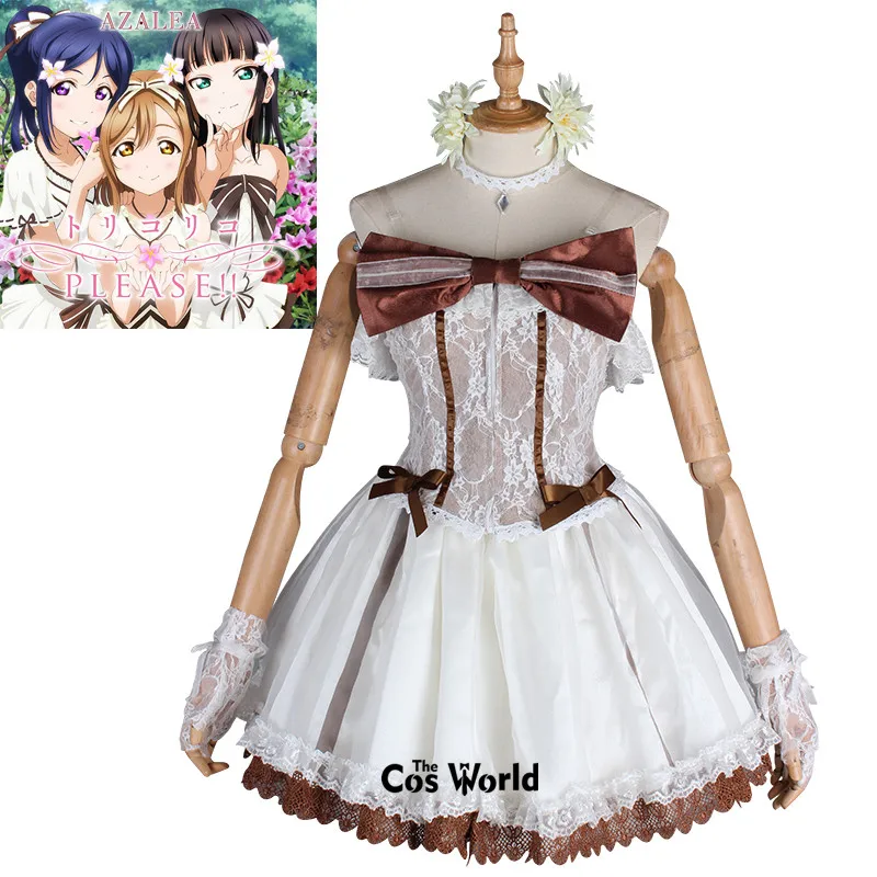 Love Live Sunshine Aqours AZALEA PLEASE Kurosawa Dia Tee Dress Uniform Outfit Anime Cosplay Costumes