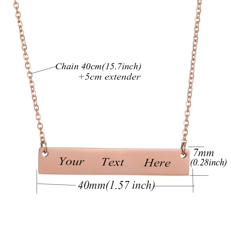 Персонализированное выгравированное название в 316 нержавеющей стали ID бар ожерелье на заказ с любыми буквами букв табличка ожерелье ювелирные изделия