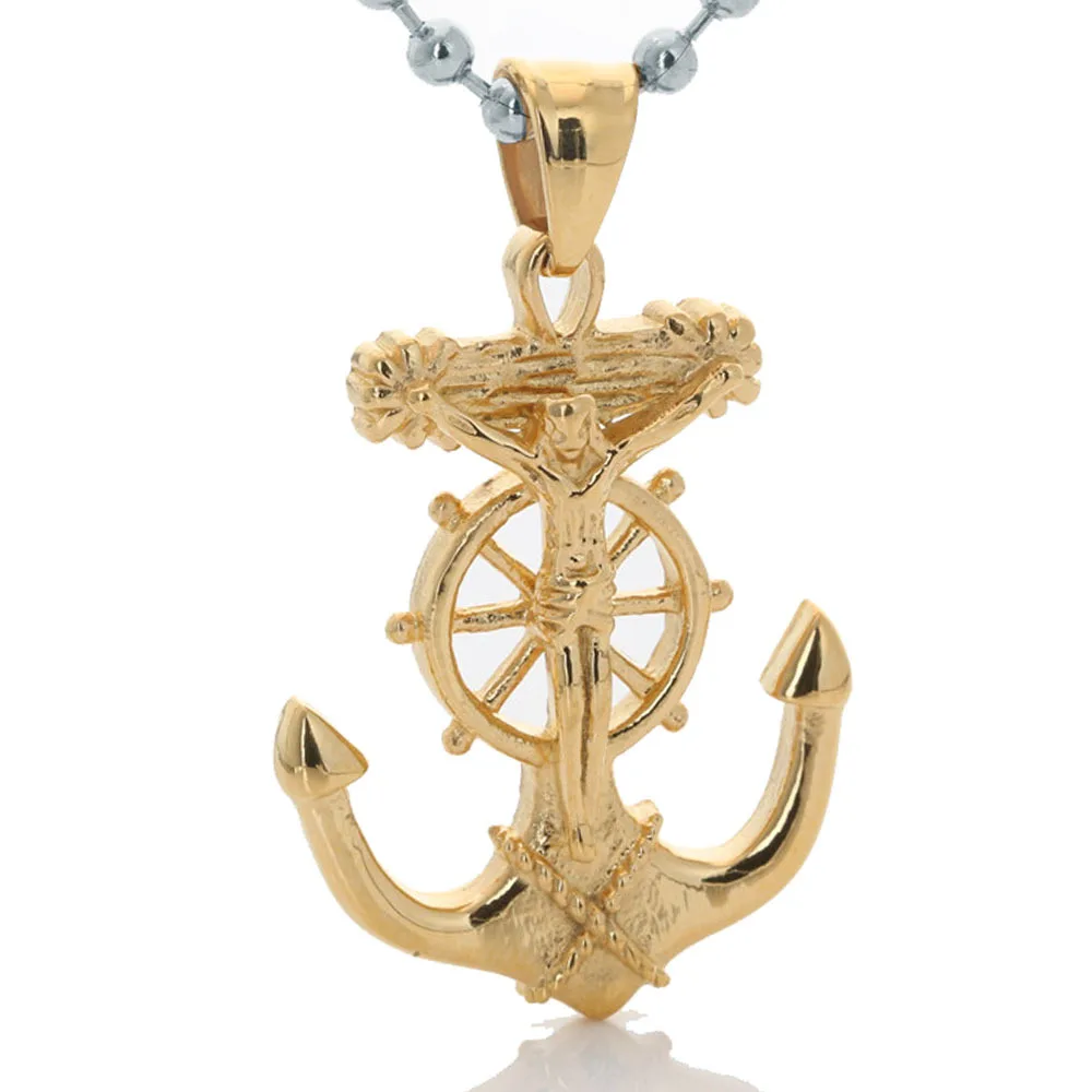 The New Steel Anchor Necklace Fashion Cross Pendant Pendant Stainless