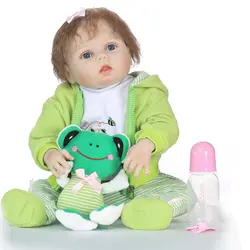 Bebes reborn npk Dolls 23 "Полное Тело силиконовый Reborn Baby Doll игрушки волосы с корнями очаровательная девочка-принцесса подарок poupee reborn