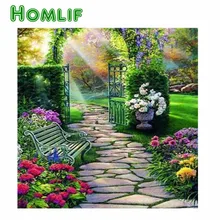 5d diy заказной набор для картин из алмазов eigen foto садовая дорожка полный квадратный стежок Алмазная вышивка мозаика