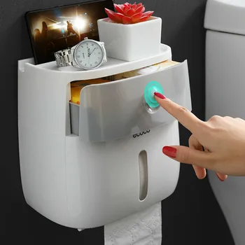 

Creative waterproof toilet paper box toilet paper towel toilet paper rack toilet household free punch LM3211908