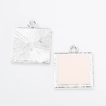 

40pcs high Quality square Enamel Alloy jewelry Headdress pendants for bracelet necklace DIY jewelry making js1207