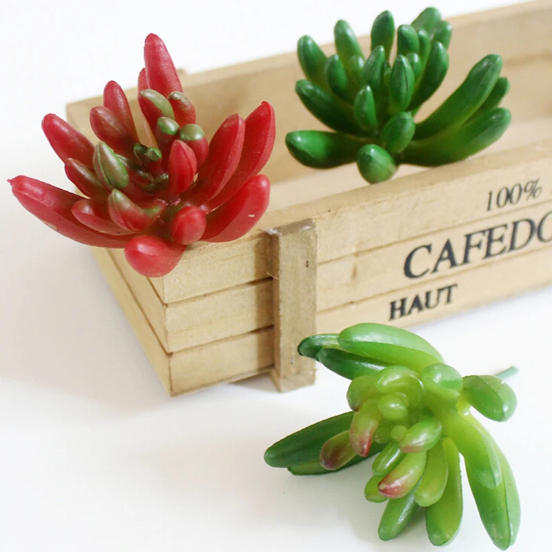 Koop 2017 3 Kleuren Kunstmatige Nep Succulent Bloem Bloemen Plant Gebladerte Home Tuin Landschap Decoratie Best Gift