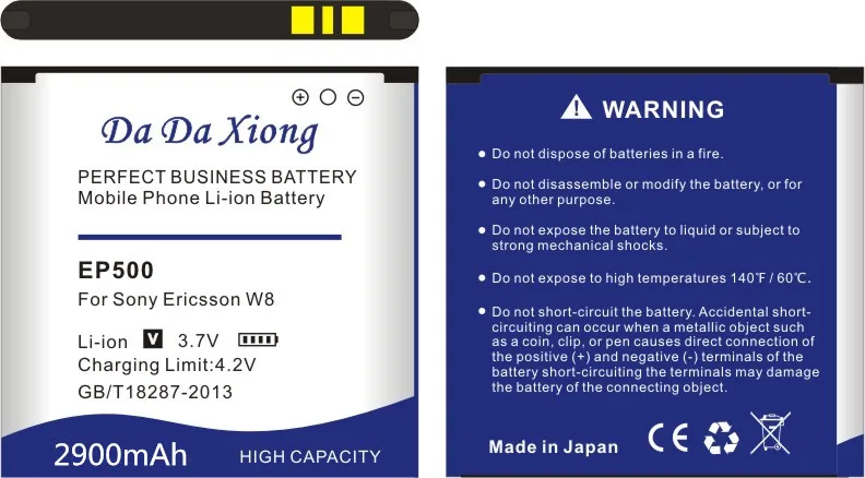 Аккумулятор Da Xiong 2900 мА/ч, EP500 литий-ионный аккумулятор телефона Батарея для sony Ericsson Xperia ST17I ST15I SK17I WT18I X8 U5I E15i wt18i wt19i U8