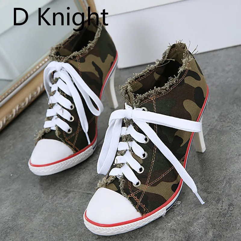 High Quality New 2018 Women's Shoes Denim High Heels Spring Summer Canvas Shoes Hot Sale Roma style Women Pumps Large Size 34-40 (17)