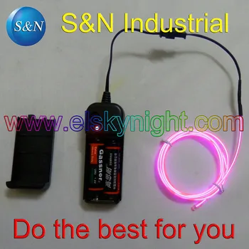 

1meter Pink el wire plus 2AA battery case inverter 10 colors for choosing as gifts or display fast shipping free