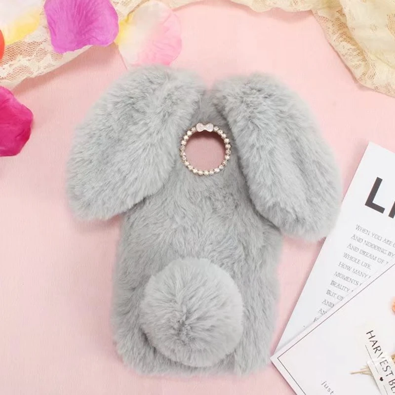 

Cute Bunny sFor Coque Motorola Moto G6 Plus Case Soft Silicon Rabbit Furry Cover For Moto G 6 Plus G6 Plus Case Housing Capinha