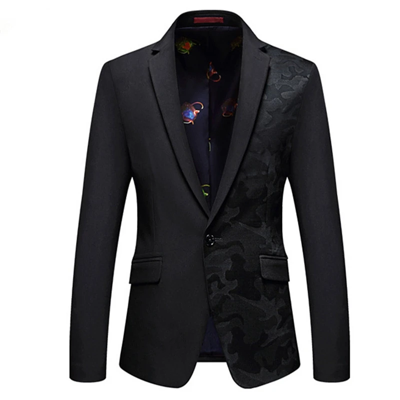 Men Slim Fit Blazer High Quality Patchwork One Button Casual Blazers Jacket Autumn Winter Masculine Blazer Plus Size M-4XL (12)