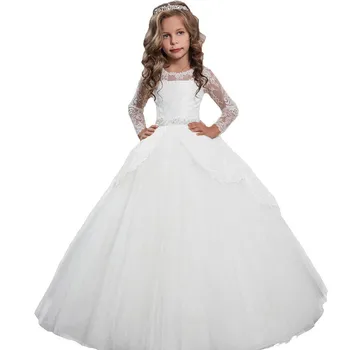 white ball gown for kids