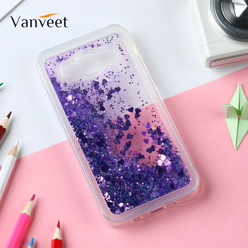 

Glitter Liquid Silicone Case For Samsung Galaxy J7 2015 Case Soft TPU Coque For Samsung Galaxy J700 Cover Phone Fundas Covers