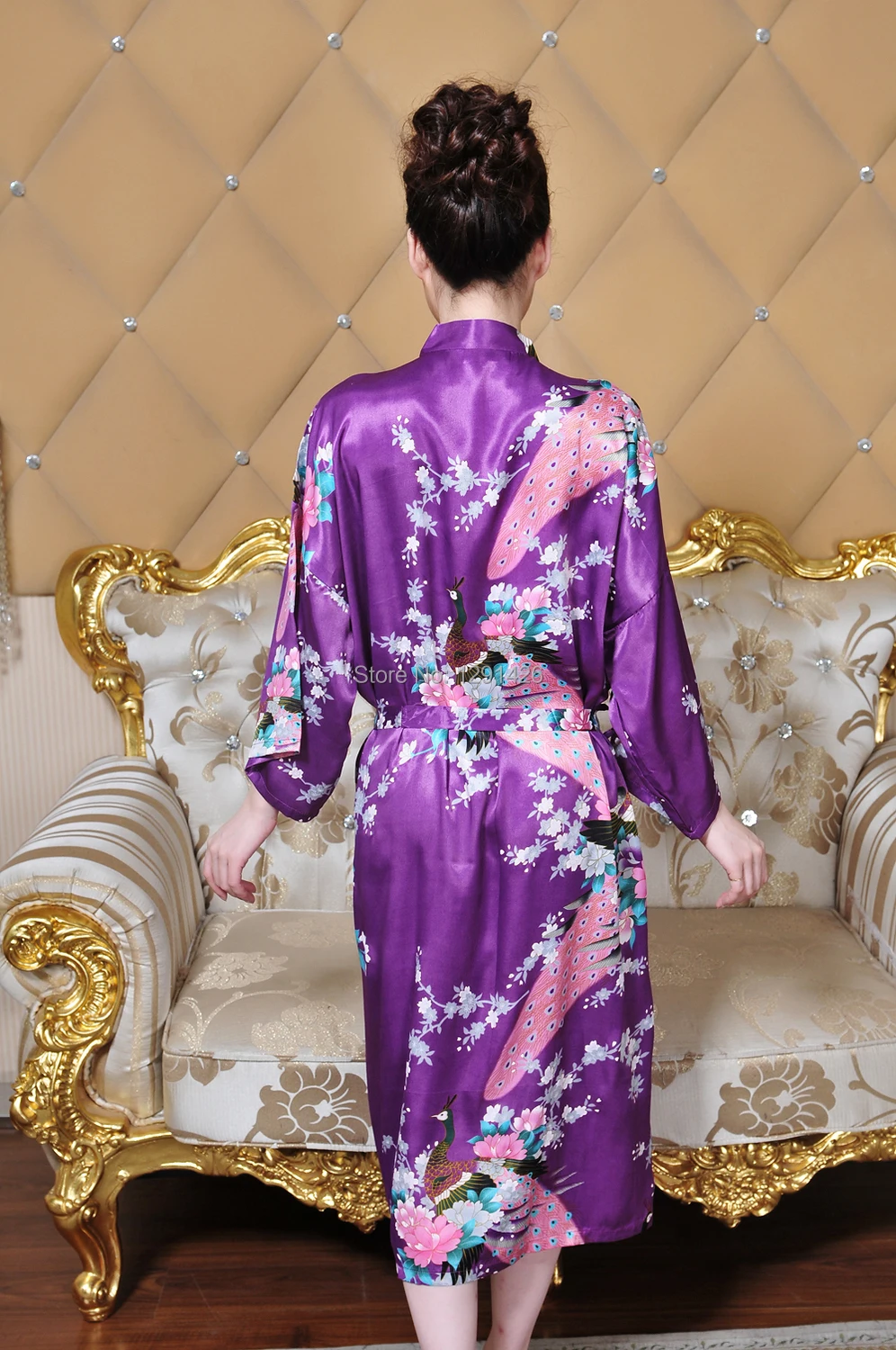 Сексуальное свадебное платье для женщин, шелковое вискозное свадебное кимоно, банное платье, винтажное ночное белье с принтом, сексуальное