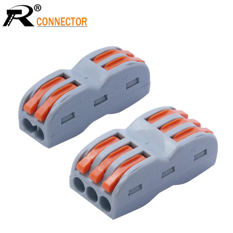 

3PCS SPL-2/3 Splitter Electronic Terminal Block Wire Connector Dual Conductor 2pin/3pin Cable Splice Adapter